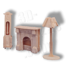 Kamin Uhr Lampe Holzbausatz ab 3,38 EUR